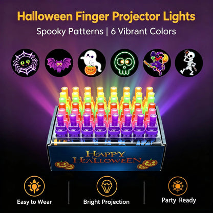 36PCS Halloween LED Finger Lights Neon Party Favors Glow in the Dark Rave Party Supplies Goodie Bag Stuffers Box Prizes