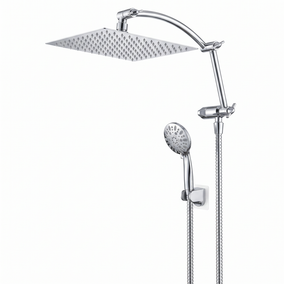 Rainfall Shower Head Combo 10 inch Rainfall, 5 Spray Settings, Easy 15 Minute Install